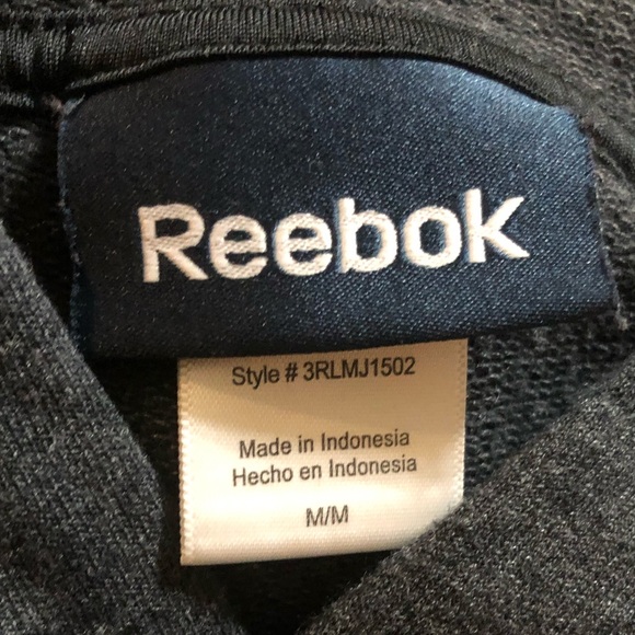 Men’s Reebok Grey Hoodie Sweatshirt, Size Medium - Picture 5 of 6